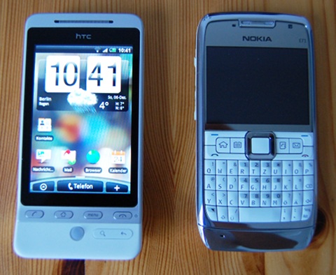 HTC Hero und Nokia E71