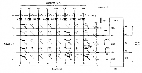 Schaltplan Tastaturmatrix
